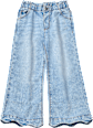 Jeans mit Paperbag-Bund, Muschelsaum & weitem Schnitt, blau, Gr. 116 ALANA