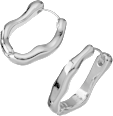 Creolen organische Form, Silber-Optik ebelin