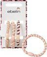 Haargummis geflochten, rosa, beige ebelin