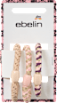 Haargummis geflochten, rosa, beige ebelin