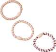 Haargummis geflochten, rosa, beige ebelin