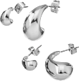 Ohrstecker Tropfenform, Silber-Optik ebelin