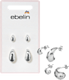 Ohrstecker Tropfenform, Silber-Optik ebelin