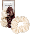 Scrunchies Cord-Optik & Karomuster, rot/creme ebelin