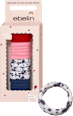 Haargummis in Box, Dalmatiner-Muster, rot, blau, rosa ebelin