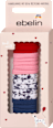 Haargummis in Box, Dalmatiner-Muster, rot, blau, rosa ebelin