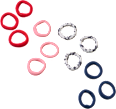 Haargummis in Box, Dalmatiner-Muster, rot, blau, rosa ebelin
