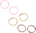 Haargummis beige, rosa, Leo-Muster ebelin