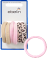 Haargummis beige, rosa, Leo-Muster ebelin