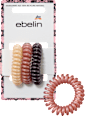 Spiralhaargummis, aubergine, rosa, beige ebelin