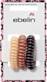 Spiralhaargummis, aubergine, rosa, beige ebelin