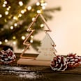 Metallbaum mit Holzapplikation, gold-natur (16 cm) BOLTZE