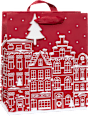 Geschenktasche Streifen, Sterne, Nussknacker & Häuser, midi hoch Profissimo