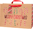 Geschenktasche Zuckerstangen/Lebkuchenhaus, maxi quer veredelt NK Profissimo