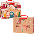 Geschenktasche Zuckerstangen/Lebkuchenhaus, maxi quer veredelt NK Profissimo