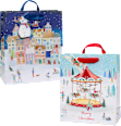 Geschenktasche Weihnachtsdorf & Karussel, midi hoch Profissimo