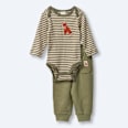 Set mit Body & Hose mit Streifen-Muster & Fuchs-Applikation, grün, Gr. 74/80
 ALANA