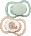 Schnuller Air Silikon symmetrisch, mint/beige & blau/petrol Gr. 3, ab 16 Monaten babylove