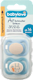 Schnuller Air Silikon symmetrisch, mint/beige & blau/petrol Gr. 3, ab 16 Monaten babylove
