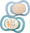 Schnuller Air Silikon symmetrisch, mint/beige & blau/petrol Gr. 3, ab 16 Monaten babylove