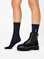 Socken XMAS mit weihnachtlicher Stickerei blau + rot, Gr. 39-42
 nur die