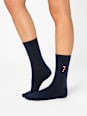 Socken XMAS mit weihnachtlicher Stickerei blau + rot, Gr. 39-42
 nur die