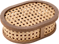Aufbewahrungsbox aus Holz/Rattan mit Deckel, Holz/Natur (6,5x20x15 cm) dm home