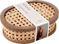 Aufbewahrungsbox aus Holz/Rattan mit Deckel, Holz/Natur (6,5x20x15 cm) dm home