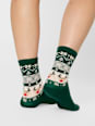 Socken XMAS mit Norweger-Muster rot + grün, onesize
 nur die