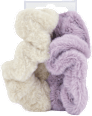 Plüss scrunchie (skunci), bézs és rózsaszín ebelin