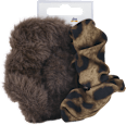 Plüss scrunchie (skunci), barna és leopárd ebelin