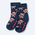 ABS Socken mit Lebkuchen-Muster, blau, Gr. 19/22 ALANA