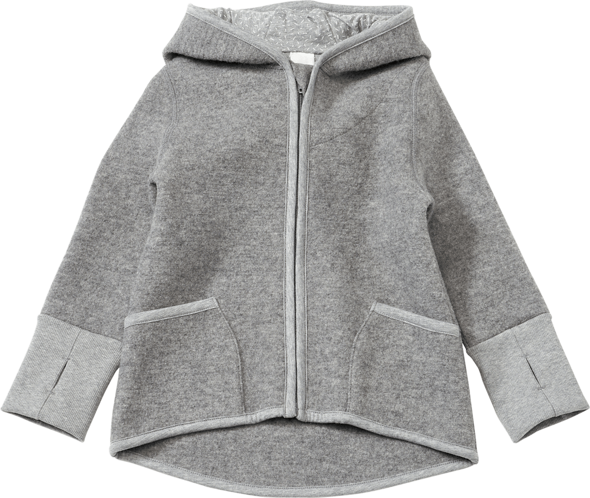 Walkjacke aus Bio-Wolle, grau, 122/128, St