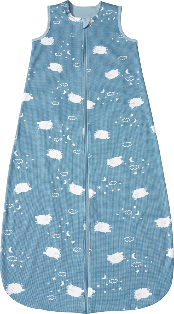 Schlafsack 1 TOG mit Schaf-Muster, blau, 110 cm, 1 St