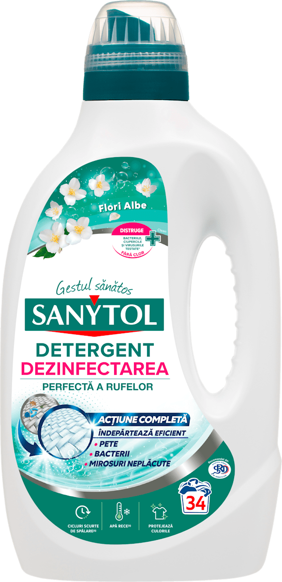 SANYTOL Detergent rufe flori albe 34 spălări, 1,7 l | dm.ro