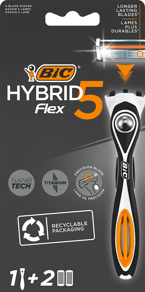 BIC Flex5 Hybrid aparat de ras + 2 rezerve, 1 buc | dm.ro