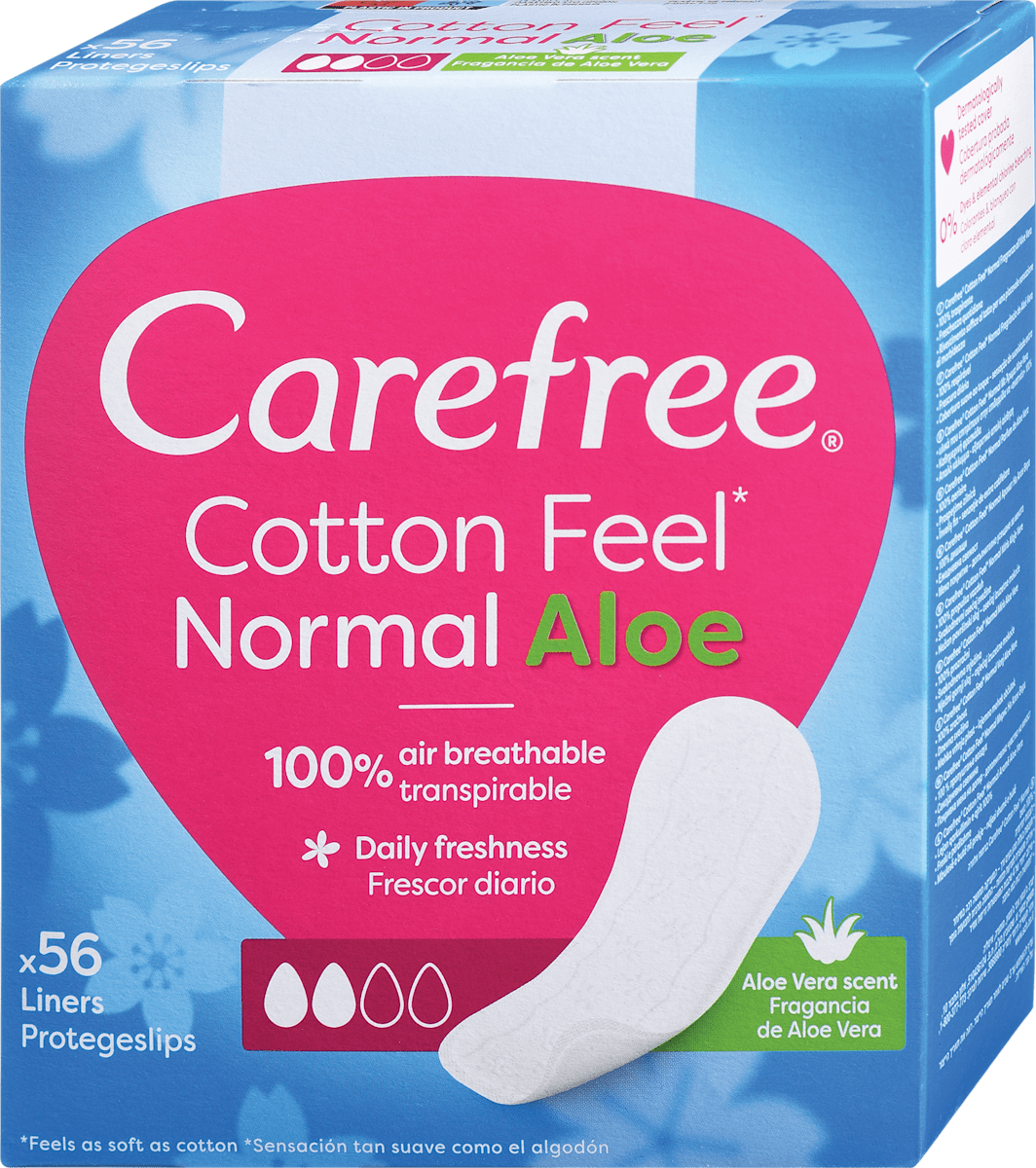 Carefree Absorbante zilnice panty normal aloe, 56 buc | dm.ro