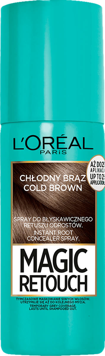 L'ORÉAL PARiS MAGIC RETOUCH Spray do retuszu odrostów, chłodny brąz, 75 ...