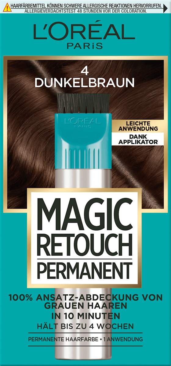 L'ORÉAL PARiS MAGIC RETOUCH Ansatzset zur Abdeckung von grauem Haar, 4 ...