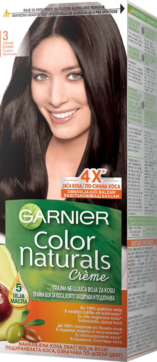 GARNIER Color naturals Крем-боя за коса Nr.3 Тъмно кестеняв, 1 бр. | dm ...