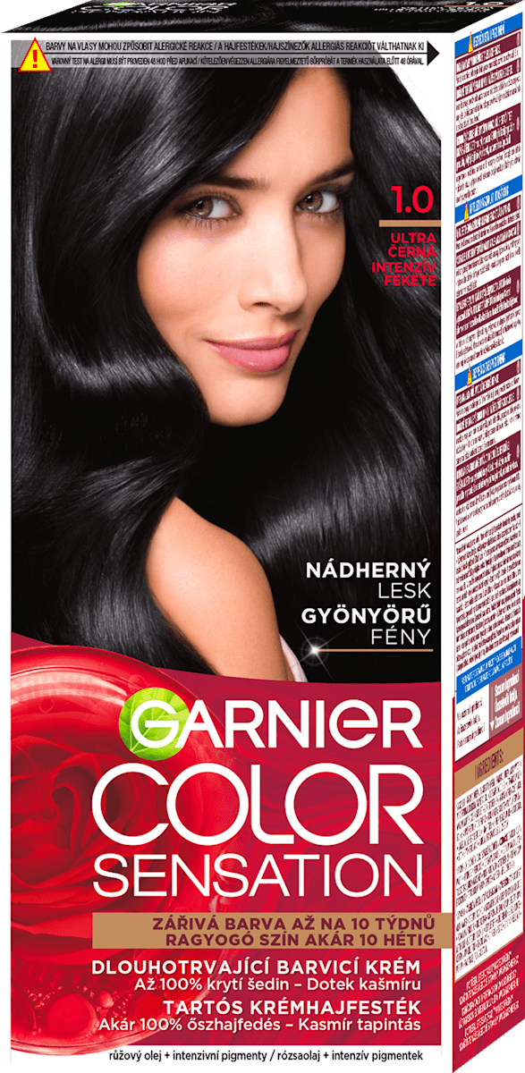 GARNIER Color Sensation barva na vlasy Ultra černá 1.0, 1 ks | dm.cz