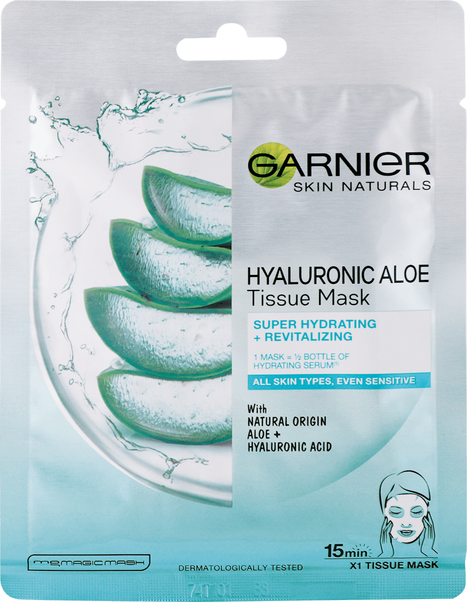 GARNIER SKIN NATURALS Masc cu acid hialuronic si aloe vera pentru fa, 1  buc | dm.ro