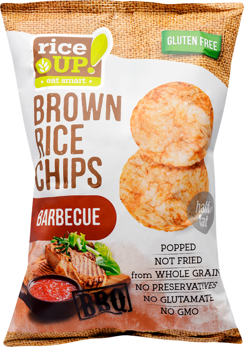 Rice Up! Brown rice hrskavi čips - barbecue, 60 g | dm Bosna i Hercegovina