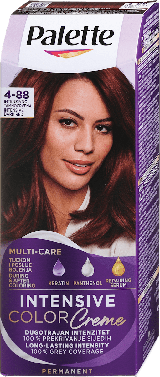 Palette INTENSIVE COLOR CREME Barva za lase 4-88 Intenzivna Temna Rdeča ...