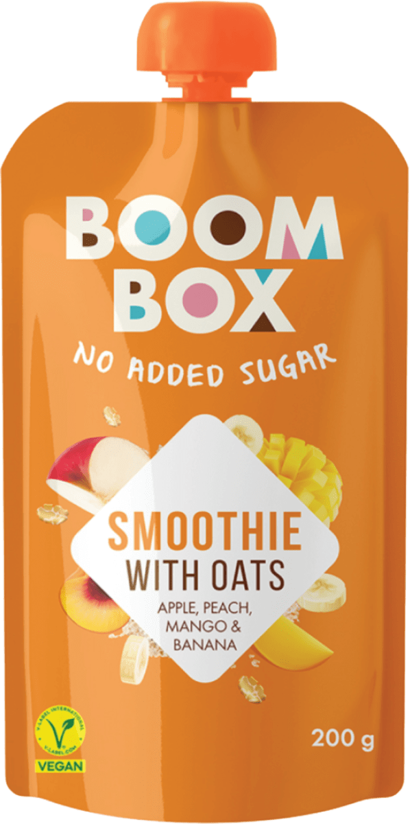 BOOM BOX Smoothie – jabuka, breskva, mango i banana, 200 g | dm.hr