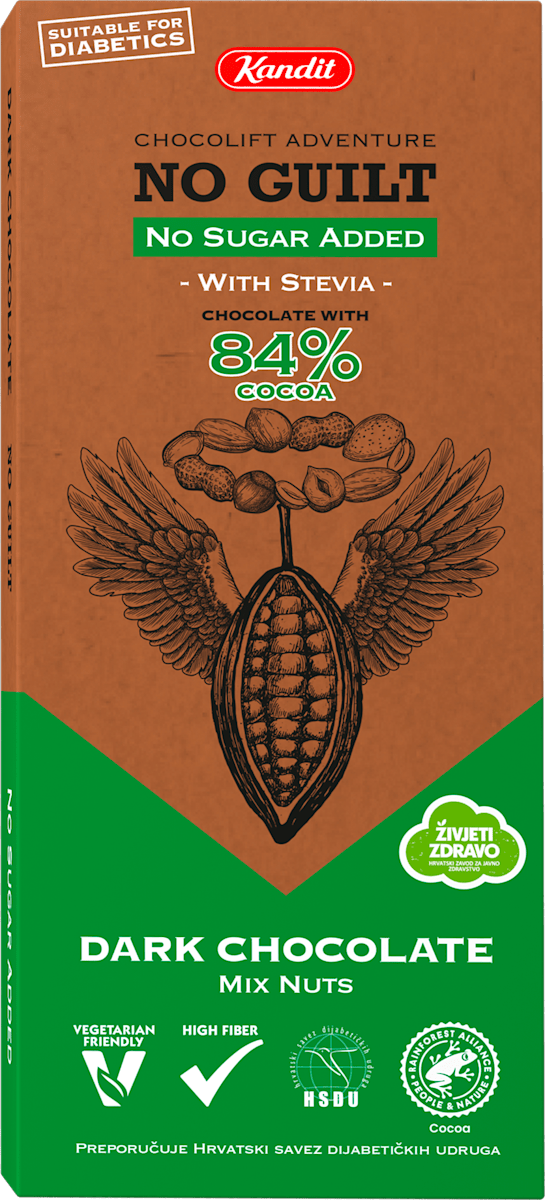 Kandit No Guilt 84% Mix Nuts bez šećera 80g