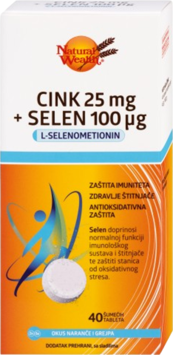 Natural Wealth Cink 25 mg + Selen 100 µg, 40 kom. | dm.hr
