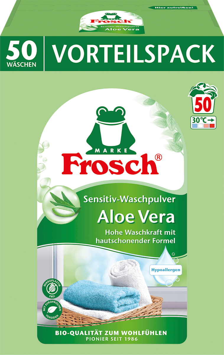 Waschmittel Pulver Sensitiv Aloe Vera, 50 Wl