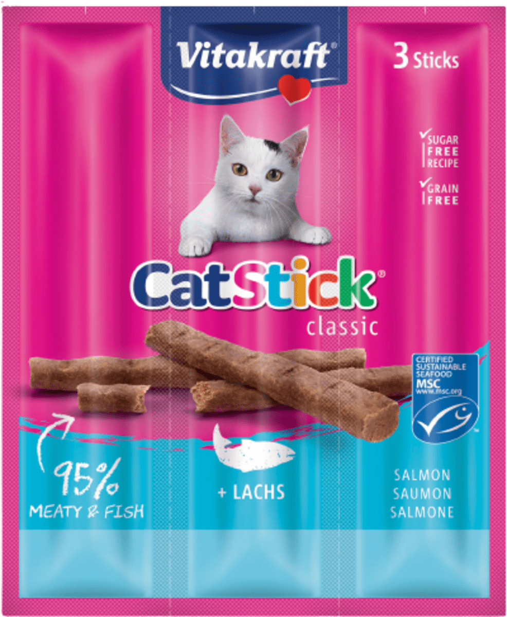 Snack Per Gatti Al Salmone CATISFACTIONS | Croccanti Fuori, Morbidi Dentro, 6 Confezioni Da 60 G