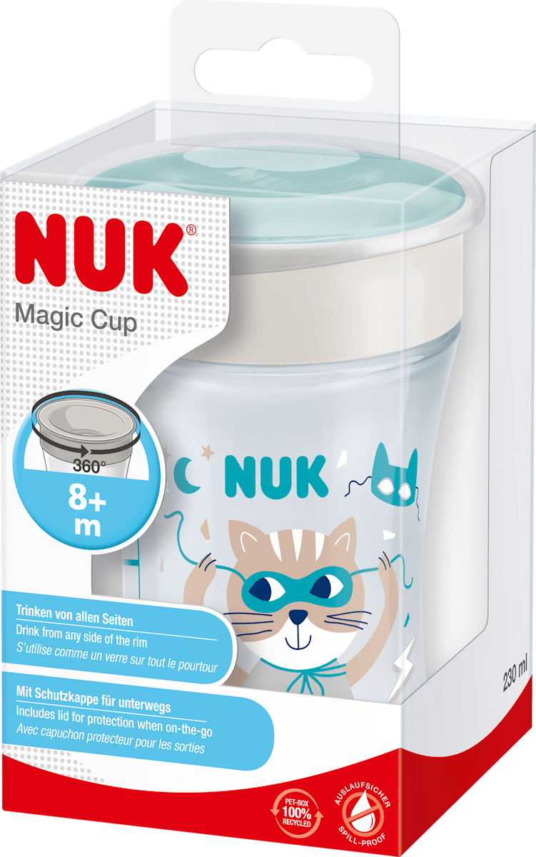 NUK Magic Cup Trinklernbecher 2er Pack - Auslaufsicherer 360° Becher Ab 8 Monaten